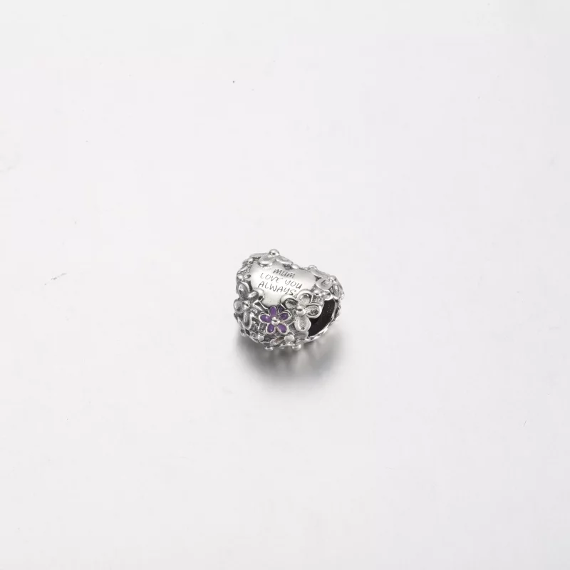 (imagen para) Charm de corazón con margaritas de Pandora - 791155C01 - Ver 2