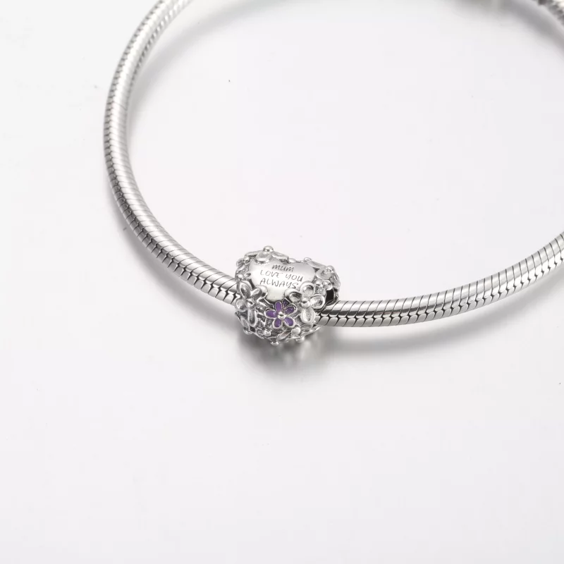 (imagen para) Charm de corazón con margaritas de Pandora - 791155C01 - Ver 5