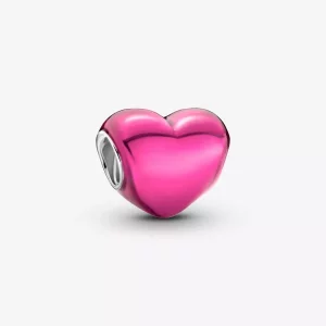 (imagen para) Charm de corazón rosa metalizado de Pandora - 799291C03