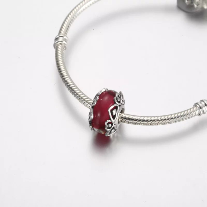 (imagen para) Charm de cristal de Murano rosa Reveal Your Love de Pandora - 791159C00 - Ver 4