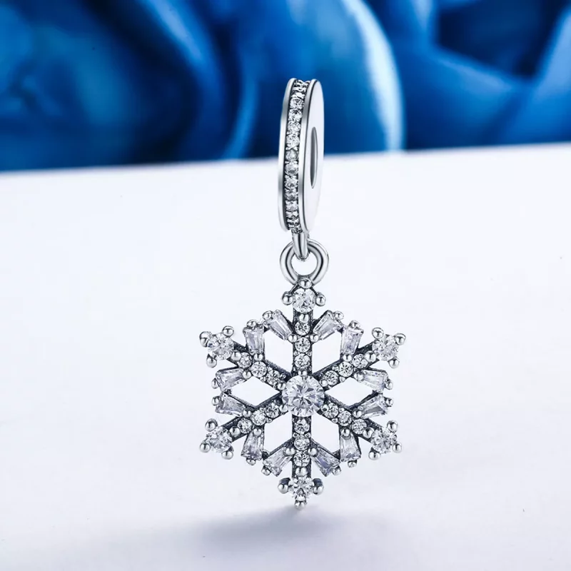 (imagen para) Charm de cristal de nieve en estilo Pandora de plata - SCC266 - Ver 3