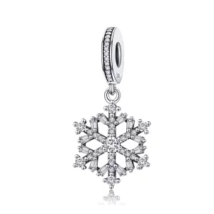 (imagen para) Charm de cristal de nieve en estilo Pandora de plata - SCC266