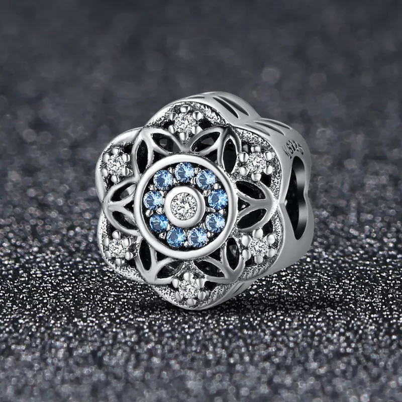 (imagen para) Charm de estilo Pandora en plata con románticos copos de nieve - SCC247 - Ver 2