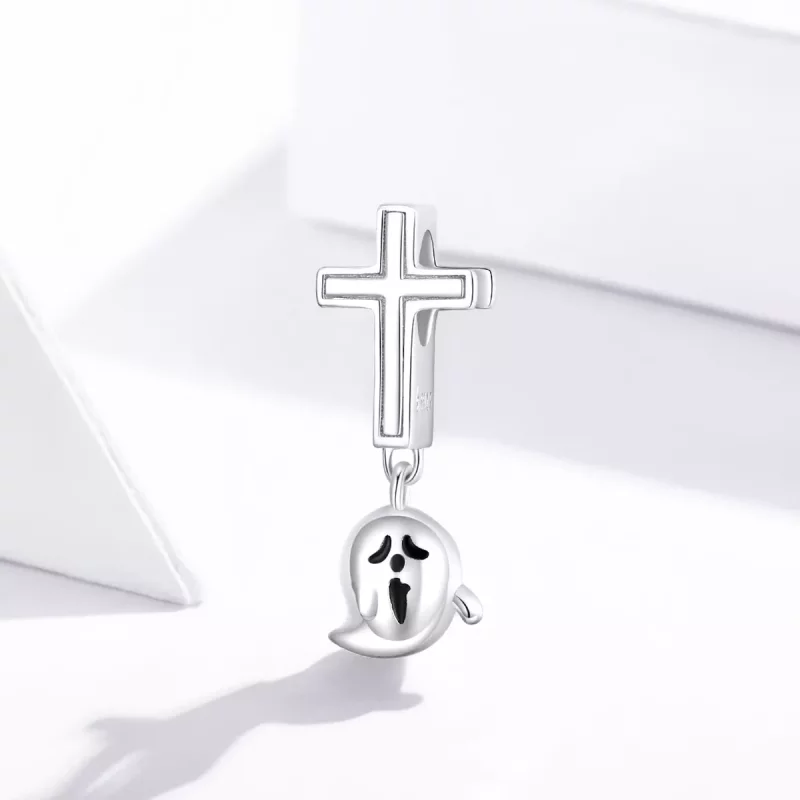 (imagen para) Charm de fantasma de Halloween de plata de estilo Pandora - BSC328 - Ver 2