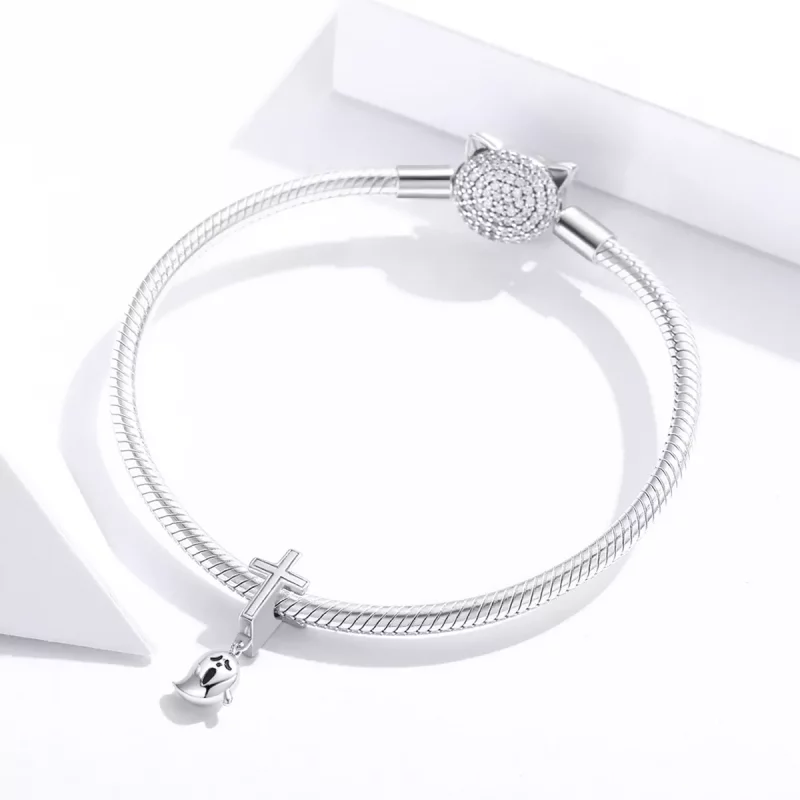 (imagen para) Charm de fantasma de Halloween de plata de estilo Pandora - BSC328 - Ver 3