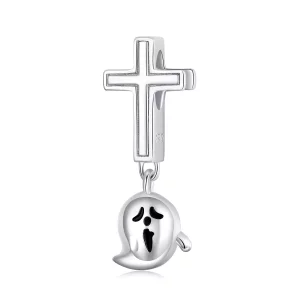 Charm de fantasma de Halloween de plata de estilo Pandora - BSC328 (imagen para) Charm de fantasma de Halloween de plata de estilo Pandora - BSC328