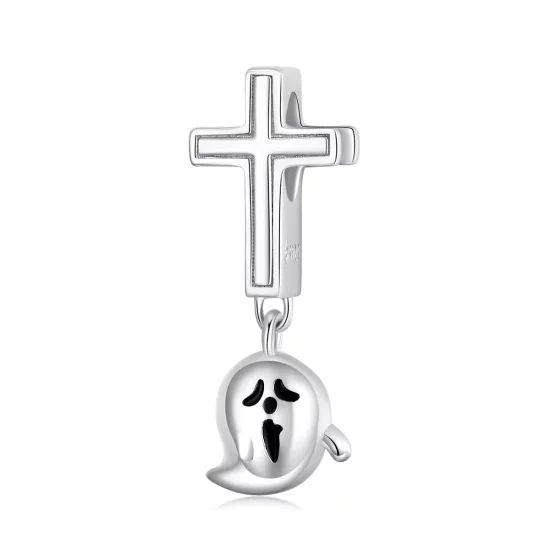 (imagen para) Charm de fantasma de Halloween de plata de estilo Pandora - BSC328