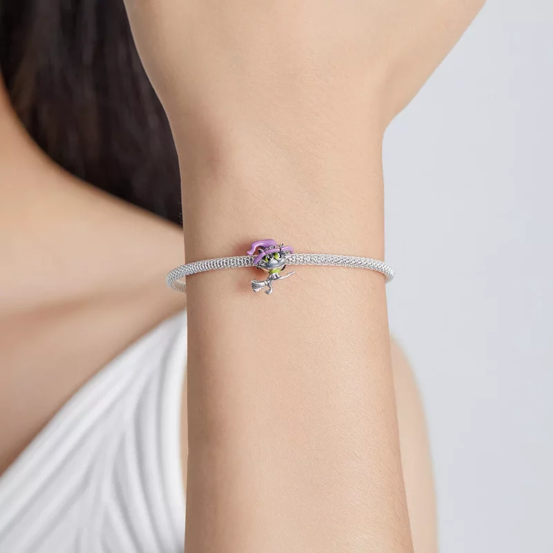 (imagen para) Charm de Gato Bruja en Plata Estilo Pandora - SCC1956 - Ver 5