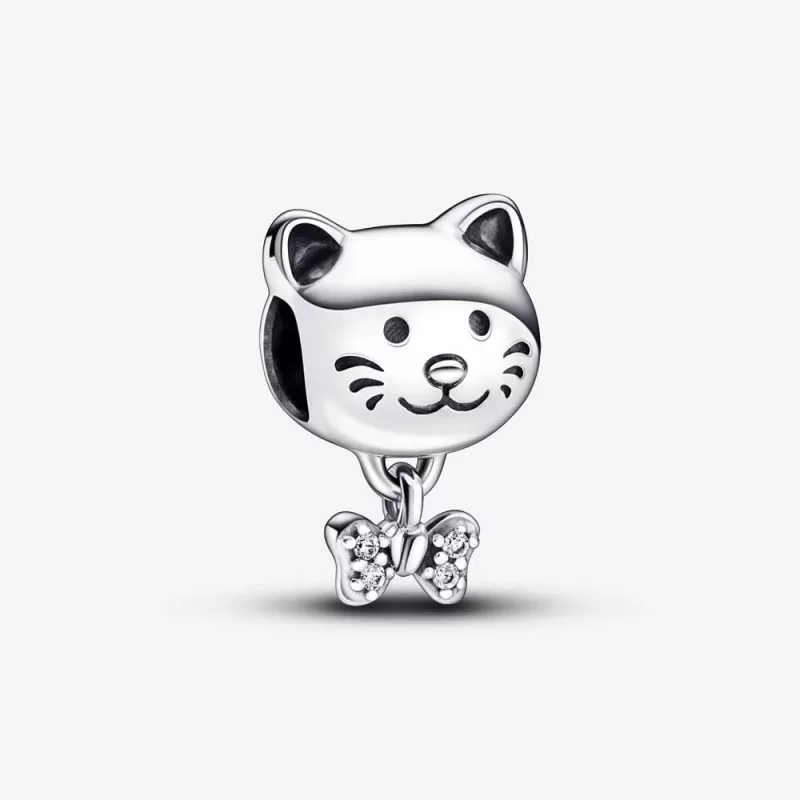 (imagen para) Charm de gato y lazo de Pandora - 792255C01