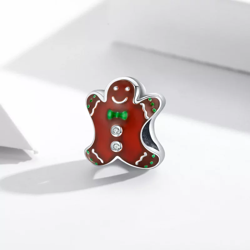 (imagen para) Charm de Hombre de Jengibre Plateado al Estilo Pandora - SCC2037 - Ver 2