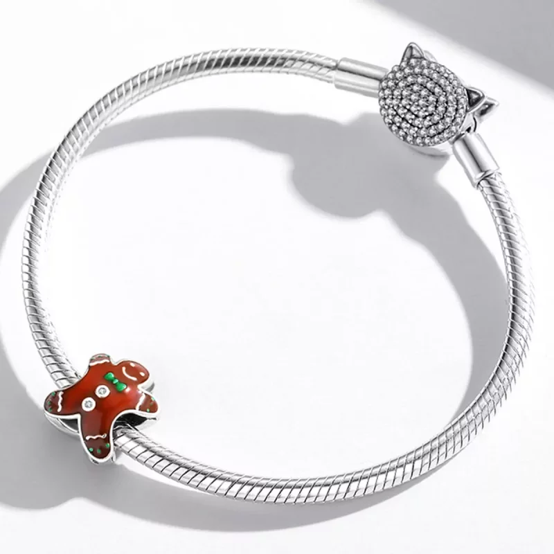 (imagen para) Charm de Hombre de Jengibre Plateado al Estilo Pandora - SCC2037 - Ver 3