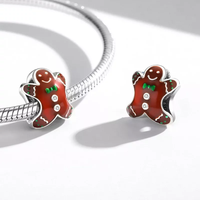 (imagen para) Charm de Hombre de Jengibre Plateado al Estilo Pandora - SCC2037 - Ver 4
