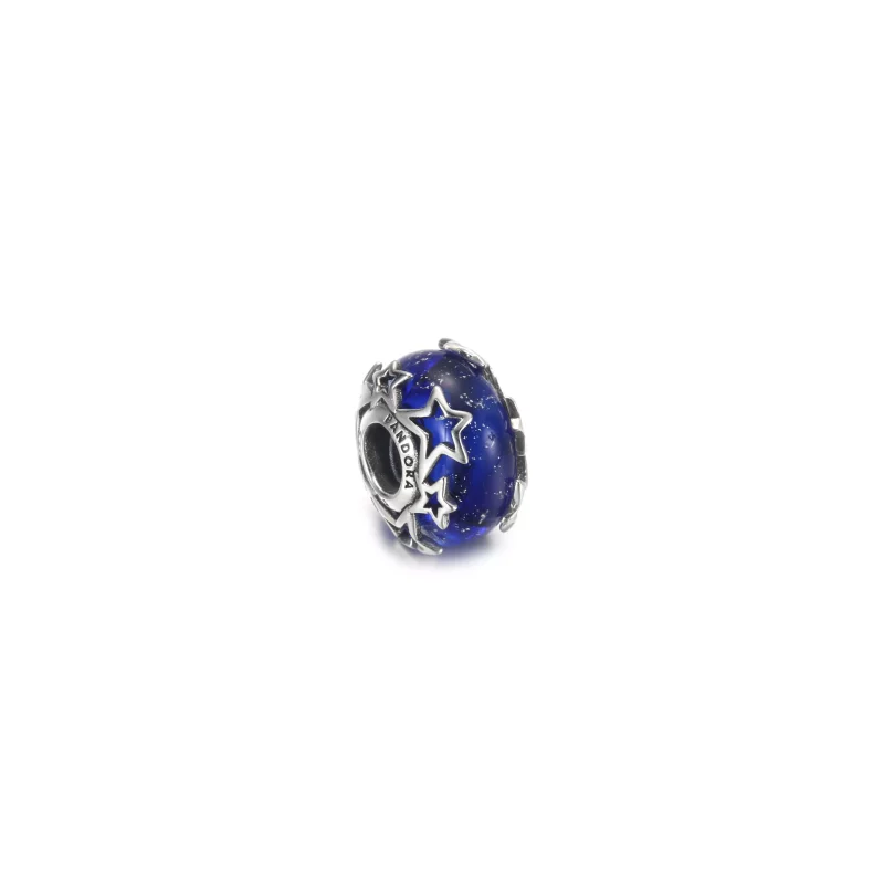 (imagen para) Charm de Murano PANDORA Galaxy Blue & Star - 790015C00 - Ver 3