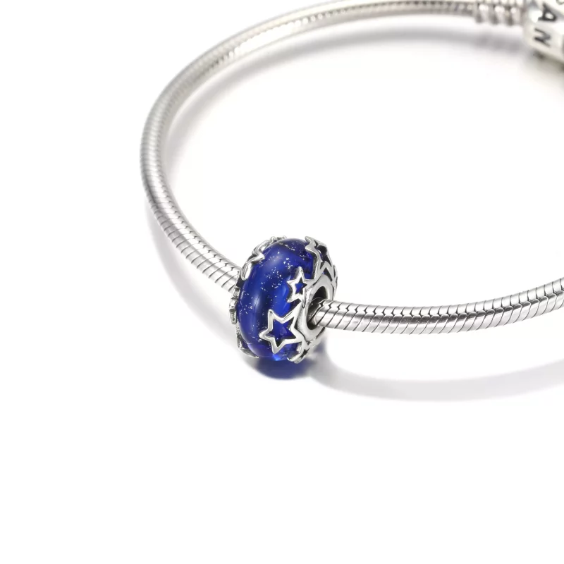 (imagen para) Charm de Murano PANDORA Galaxy Blue & Star - 790015C00 - Ver 5