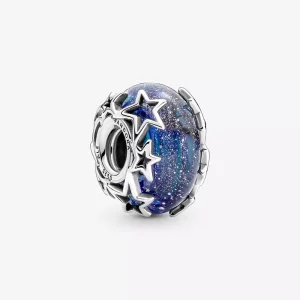 (imagen para) Charm de Murano PANDORA Galaxy Blue & Star - 790015C00