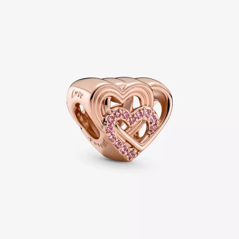 (imagen para) Charm de PANDORA con Corazones Entrelazados de Amor - 789529C01