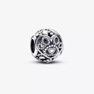 (imagen para) Charm de Pandora con corazones y huellas de bebé de piel - 792248C00