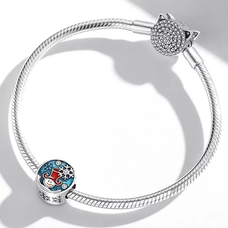 (imagen para) Charm de payaso de Navidad de estilo Pandora en plata - SCC2038 - Ver 3