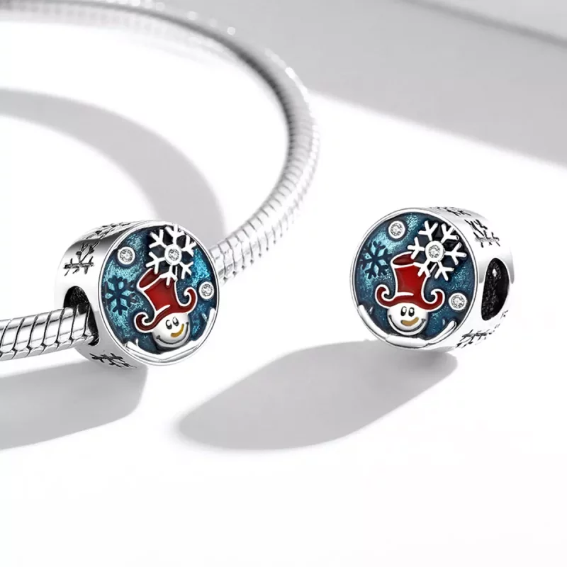 (imagen para) Charm de payaso de Navidad de estilo Pandora en plata - SCC2038 - Ver 4