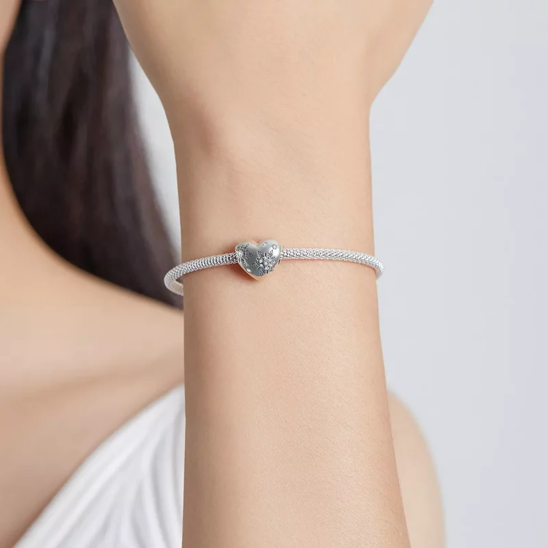 (imagen para) Charm de plata con estilo Pandora con diseños de copos de nieve de amor - SCC198 - Ver 5