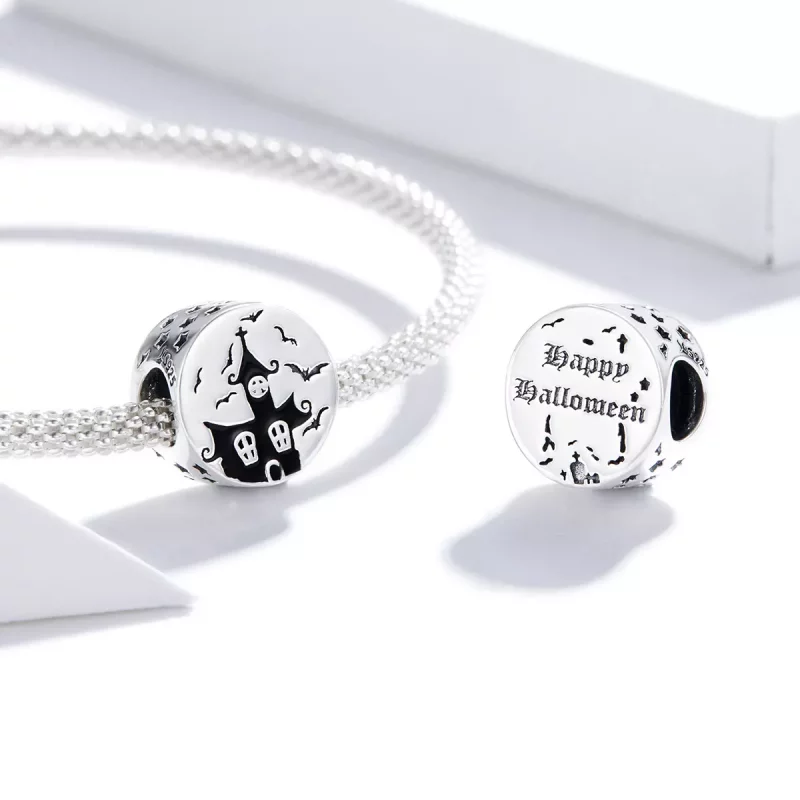 (imagen para) Charm de Plata Estilo Pandora Castillo Fantasma - SCC1615 - Ver 4
