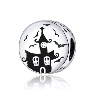 Charm de Plata Estilo Pandora Castillo Fantasma - SCC1615 (imagen para) Charm de Plata Estilo Pandora Castillo Fantasma - SCC1615