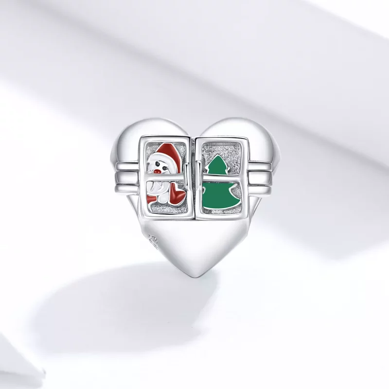 (imagen para) Charm de Plata Estilo Pandora con Saludos Navideños - BSC376 - Ver 2