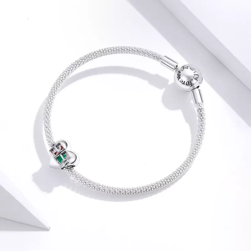(imagen para) Charm de Plata Estilo Pandora con Saludos Navideños - BSC376 - Ver 3