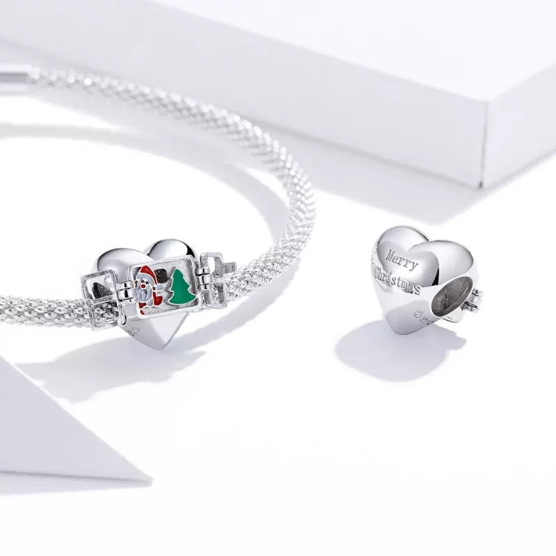 (imagen para) Charm de Plata Estilo Pandora con Saludos Navideños - BSC376 - Ver 4