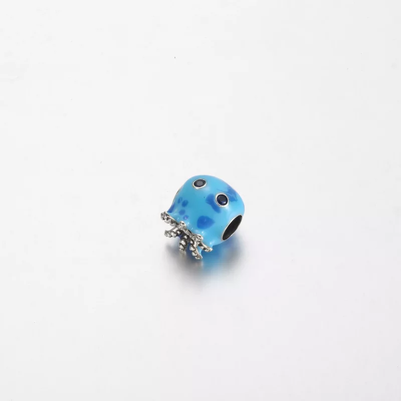 (imagen para) Charm de pulpo con burbujas y olas del océano de Pandora - 791698C01 - Ver 2
