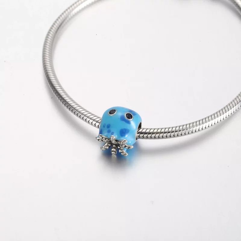 (imagen para) Charm de pulpo con burbujas y olas del océano de Pandora - 791698C01 - Ver 5