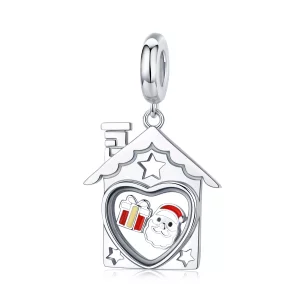 (imagen para) Charm de Santa Claus plateado al estilo Pandora - SCC1357