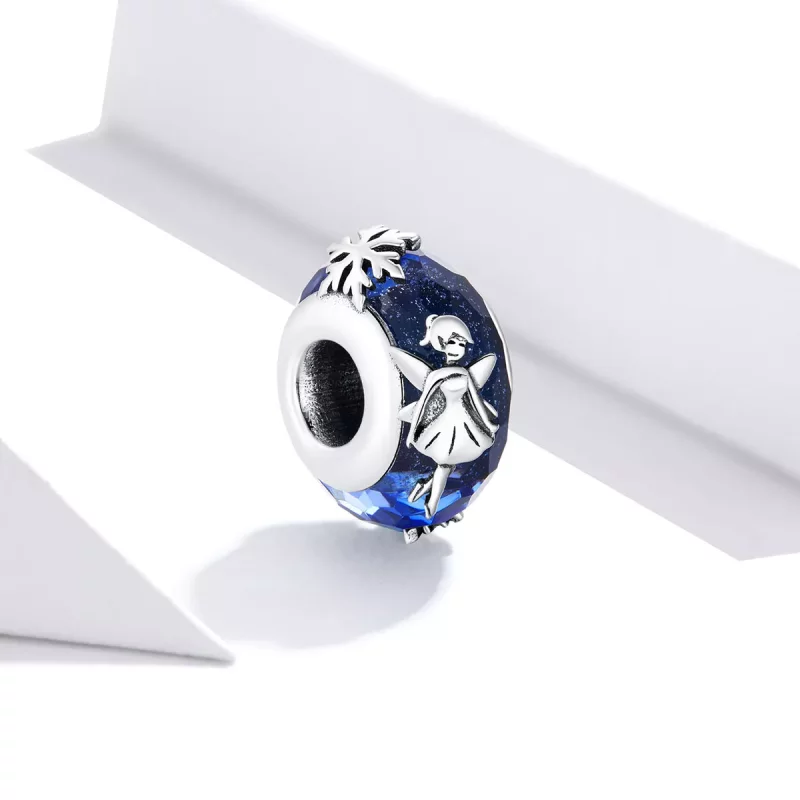 (imagen para) Charm de separador de duendes copo de nieve plateado estilo Pandora - BSC369 - Ver 2