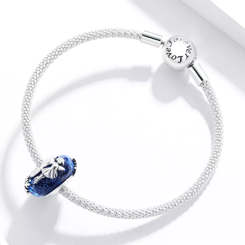 (imagen para) Charm de separador de duendes copo de nieve plateado estilo Pandora - BSC369 - Ver 3