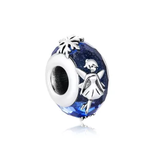 Charm de separador de duendes copo de nieve plateado estilo Pandora - BSC369 (imagen para) Charm de separador de duendes copo de nieve plateado estilo Pandora - BSC369