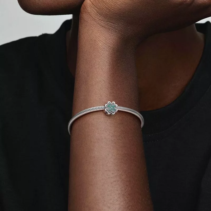 (imagen para) Charm de trébol de cuatro hojas divisible de Pandora - 792752C01 - Ver 3