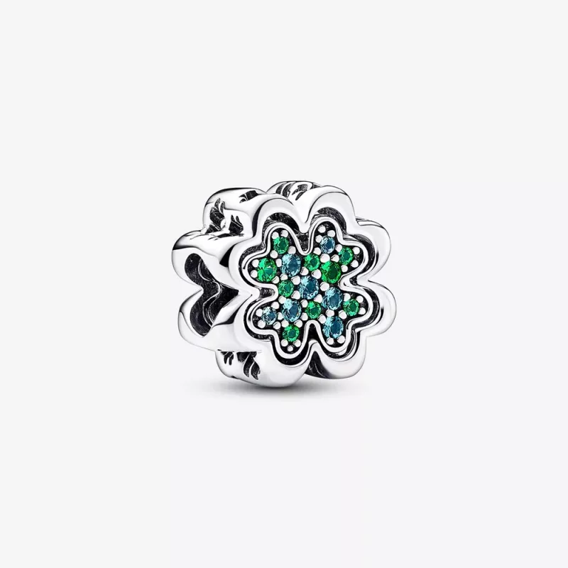 (imagen para) Charm de trébol de cuatro hojas divisible de Pandora - 792752C01