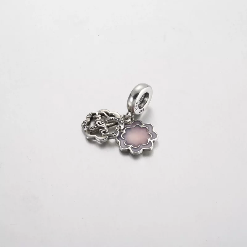 (imagen para) Charm doble colgante de la amistad con trébol de cuatro hojas de Pandora - 79224 - Ver 2