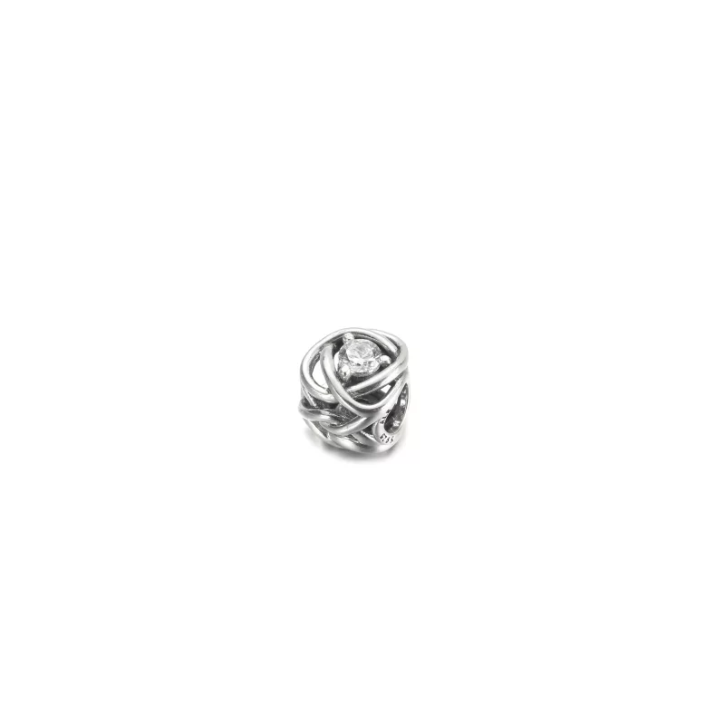 (imagen para) Charm PANDORA Círculo de Eternidad Abril Transparente - 790064C01 - Ver 2