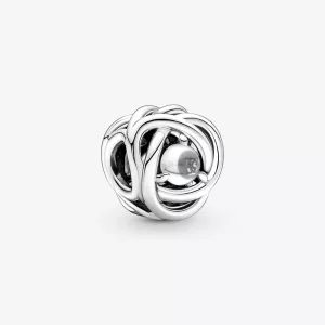 (imagen para) Charm PANDORA Círculo de Eternidad Abril Transparente - 790064C01