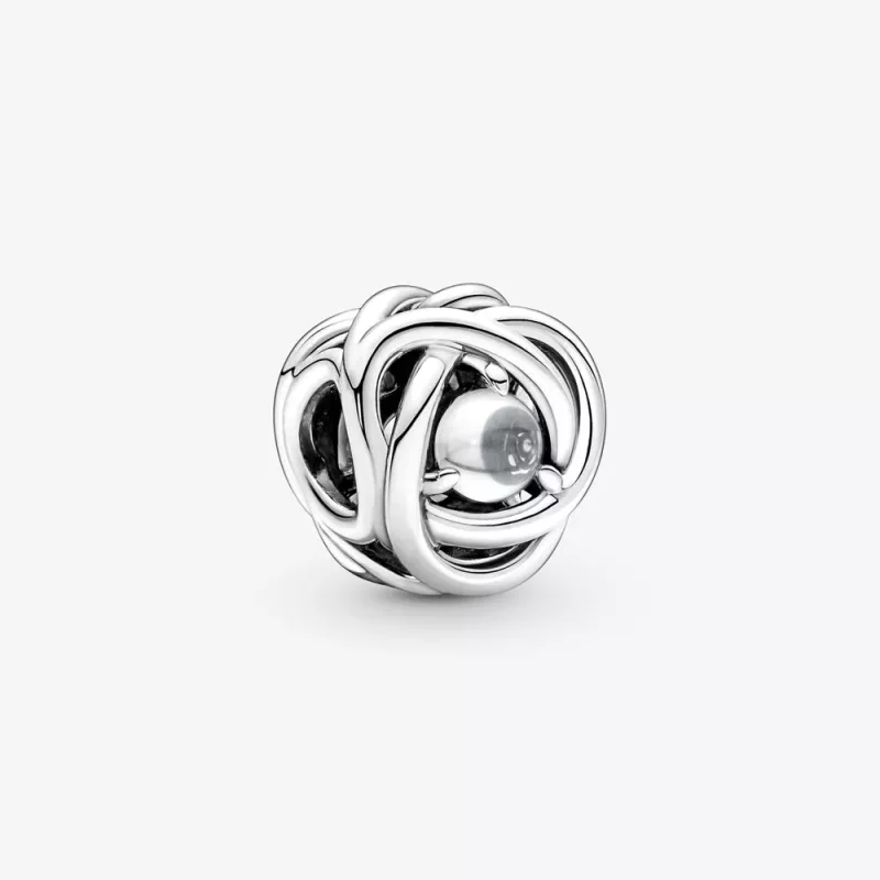 (imagen para) Charm PANDORA Círculo de Eternidad Abril Transparente - 790064C01
