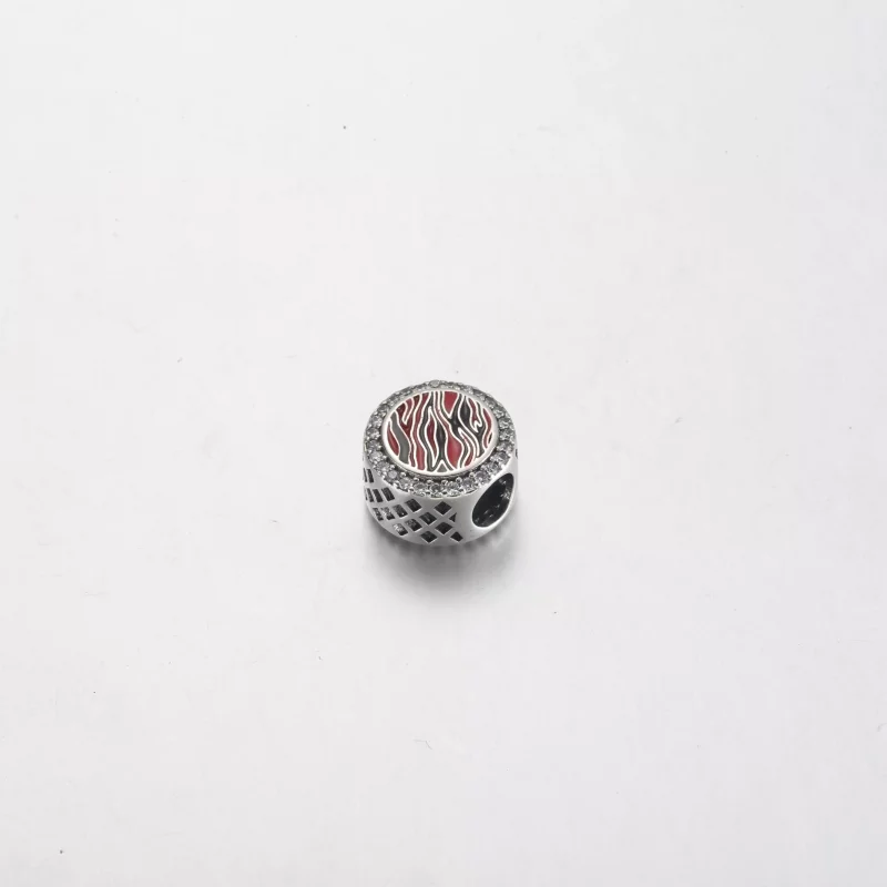 (imagen para) Charm Pandora en plata de ley con estampado de cebra rosa - 792016CZ_E026 - Ver 3
