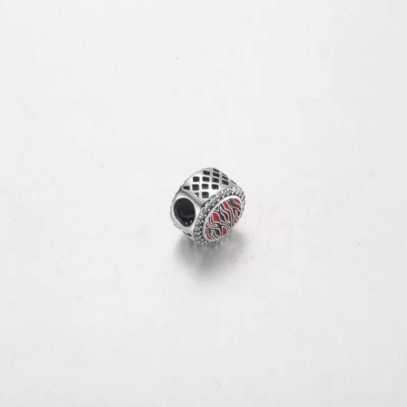 (imagen para) Charm Pandora en plata de ley con estampado de cebra rosa - 792016CZ_E026 - Ver 4