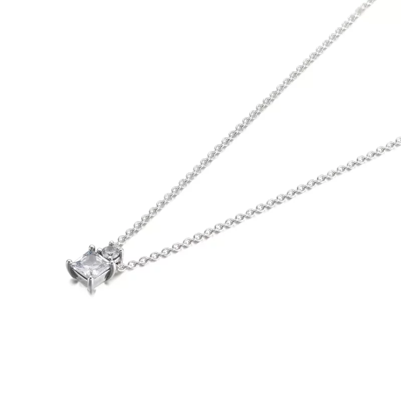 (imagen para) Collar colgante PANDORA Sparkling Collier con colgante redondo y cuadrado - 3900 - Ver 2