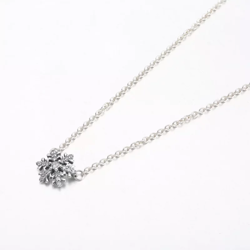 (imagen para) Collar con colgante de copo de nieve brillante de Pandora - 392371C01 - Ver 2