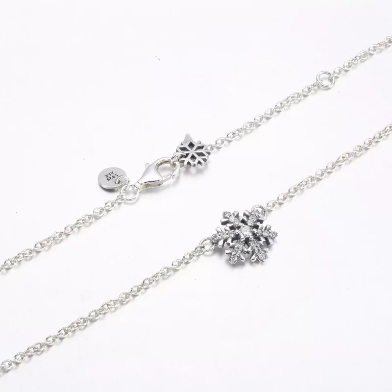 (imagen para) Collar con colgante de copo de nieve brillante de Pandora - 392371C01 - Ver 5