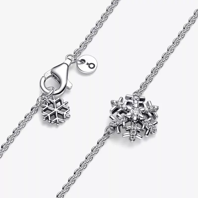 (imagen para) Collar con colgante de copo de nieve brillante de Pandora - 392371C01 - Ver 8