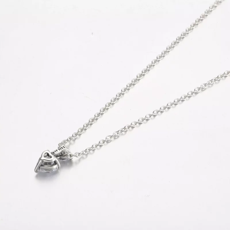 (imagen para) Collar con colgante de corazón doble de Pandora con brillantes - 391229C01 - Ver 3