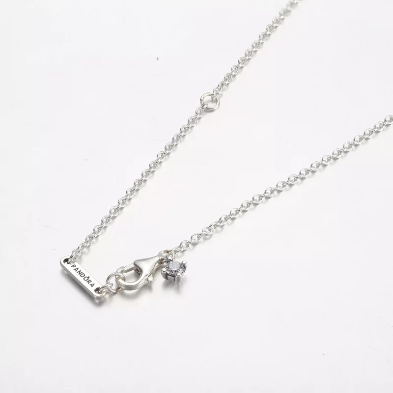 (imagen para) Collar con colgante de corazón doble de Pandora con brillantes - 391229C01 - Ver 4