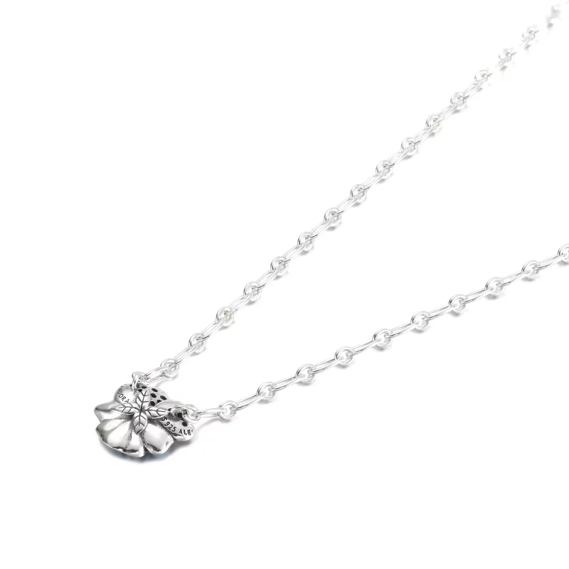 (imagen para) Collar con colgante de flores PANDORA Blue Pansy - 390770C01 - Ver 3